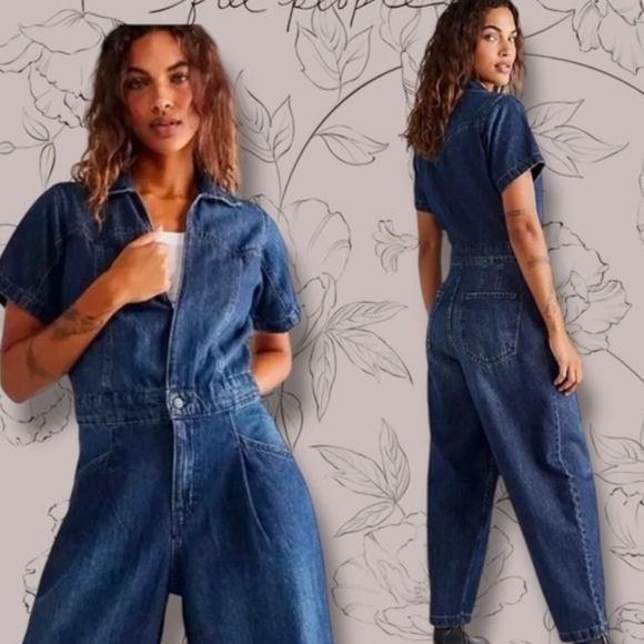 We The Free Blue Denim Ankle-Length Jumpsuit - Picture 4 of 4